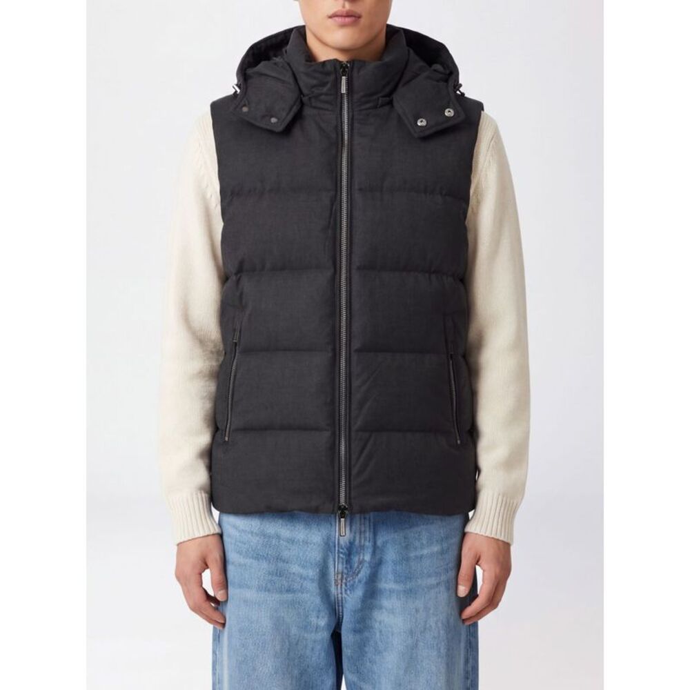 Moorer Men Moorer Padded Wool And Cashmere Waistcoat With Removable Hood